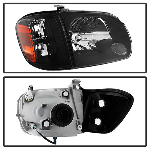 Spyder 9034336 - Xtune Toyota Tundra Double Cab 05-06 OEM Style Headlights & Corner Lights Black HD-JH-TTUN05-AM-BK