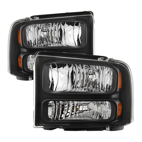 Spyder 9032998 - Xtune Ford F250 F350 F450 Superduty Excursion 99-04 Headlights Black HD-JH-FF25099-HA-BK