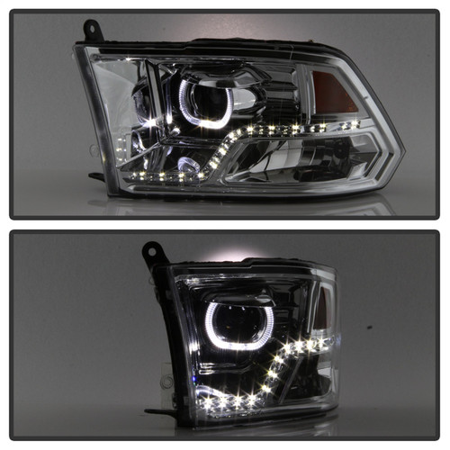 Spyder 9036743 - xTune Dodge Ram 2009-2014 Halo LED Projector Headlights - Chrome PRO-JH-DR09-CFB-C