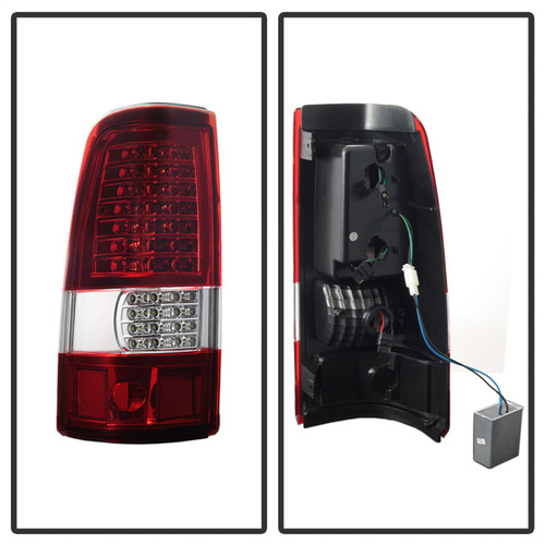 Spyder 9037665 - xTune 03-06 Chevrolet Silverado 1500/2500HD LED Tail Lights - Red Clear (ALT-JH-CSIL03-CS-RC)