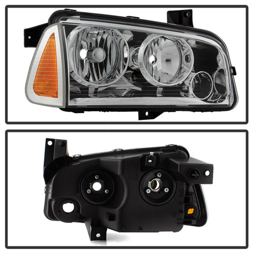 Spyder 9042393 - xTune 05-10 Dodge Charger 4pc OEM Style Halogen Headlights w/Corner - Chrome (HD-JH-DCH05-SET-C)