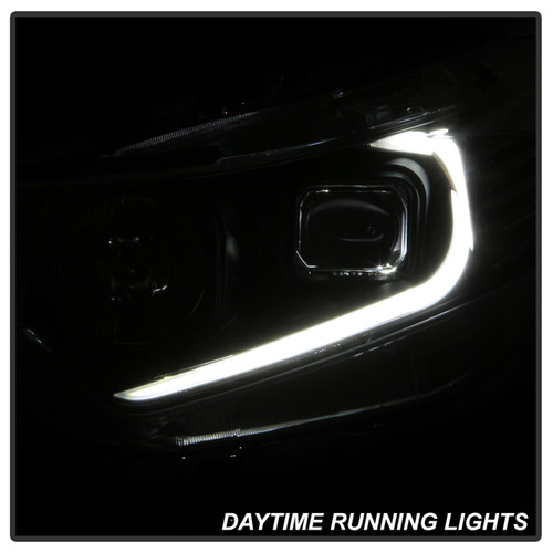 Spyder 9042218 - xTune 09-14 Acura TSX Projector Headlights - Light Bar DRL - Black (PRO-JH-ATSX09-LB-BK)
