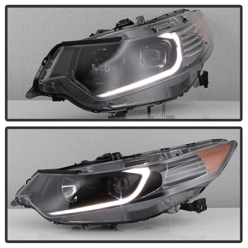 Spyder 9042218 - xTune 09-14 Acura TSX Projector Headlights - Light Bar DRL - Black (PRO-JH-ATSX09-LB-BK)