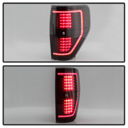 Spyder 9042195 - xTune 09-14 Ford F-150 Light Bar LED Tail Lights - Black Smoke (ALT-JH-FF15009-LBLED-BSM)