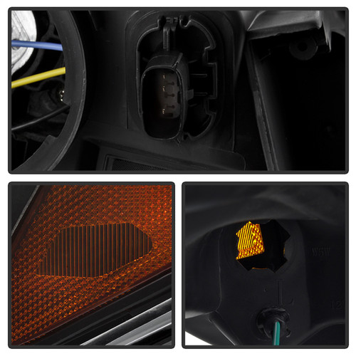 Spyder 9042904 - xTune 13-16 Ford Escape LED Light Bar Halogen Projector Headlights - Black (PRO-JH-FESCA13-LB-BK)