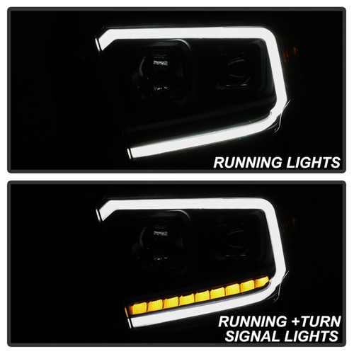 Spyder 9043031 - xTune 14-17 Toyota Tundra DRL LED Light Bar Proj Headlights - Black Smoke (PRO-JH-TTU14-LB-BSM)