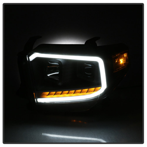 Spyder 9043024 - xTune 14-17 Toyota Tundra DRL LED Light Bar Projector Headlights - Black (PRO-JH-TTU14-LB-BK)