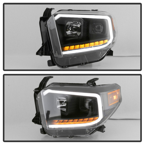 Spyder 9043024 - xTune 14-17 Toyota Tundra DRL LED Light Bar Projector Headlights - Black (PRO-JH-TTU14-LB-BK)