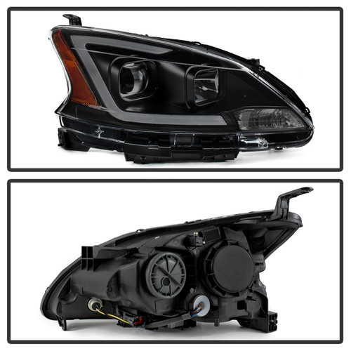 Spyder 9042973 - xTune 13-15 Nissan Sentra DRL LED Light Bar Proj Halogen Headlights - Blk Smoke (PRO-JH-NS13-LB-BSM)