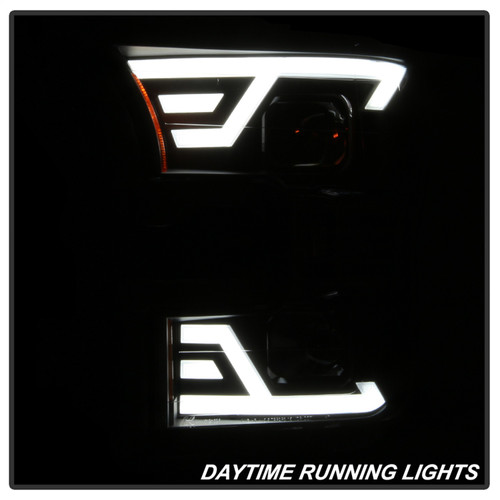 Spyder 9042935 - xTune 15-17 Ford F-150 DRL LED Light Bar Projector Headlights - Black (PRO-JH-FF15015-LB-BK)