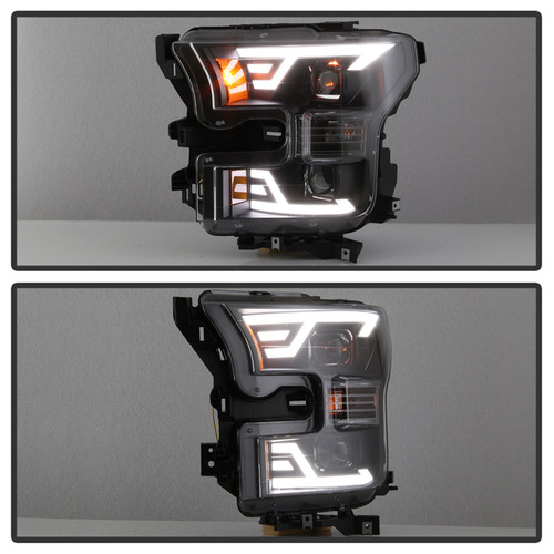 Spyder 9042935 - xTune 15-17 Ford F-150 DRL LED Light Bar Projector Headlights - Black (PRO-JH-FF15015-LB-BK)