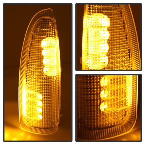 Spyder 9924712 - xTune Ford Superduty F250-F650 03-07 Amber LED Mirror Signal Lens - Clear ACC-LED-FDSD99-MR-C