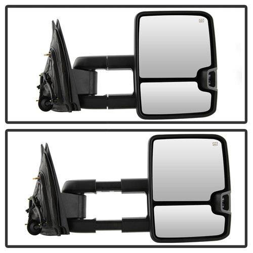 Spyder 9936739 - xTune Chevy Silverado 14-16 Heated Smoke LED Signal Telescoping Mirrors MIR-CSIL14S-G2-PWH-SM-SET