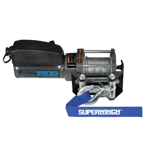 Superwinch 1715001 - 1,500 lbs. 1.1 HP 120V AC 1/8 In x 35ft. Wire Rope - Gray Wrinkle