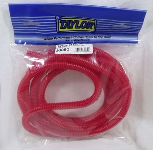 Taylor Cable 38280 - 3/8in Convoluted Tubing 10ft Red