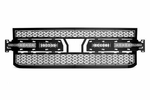 T-Rex Z311261 - 2019-2021 Silverado 1500 ZROADZ Grille, Black, 1 Pc, Replacement, Incl. (2) 6 inch LEDs - PN #