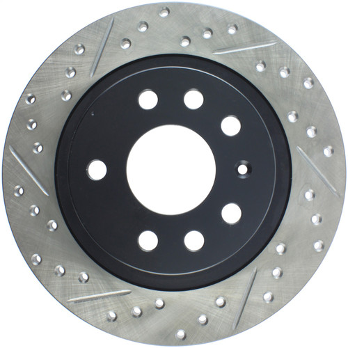 StopTech 127.38018R - Sport Drilled & Slotted Brake Rotor; Rear Right