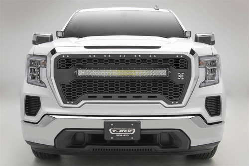 T-Rex 7312281 - 2019-2021 GMC Sierra 1500 Laser Torch Grille, Black, Mild Steel, 1 Pc, Insert - PN #