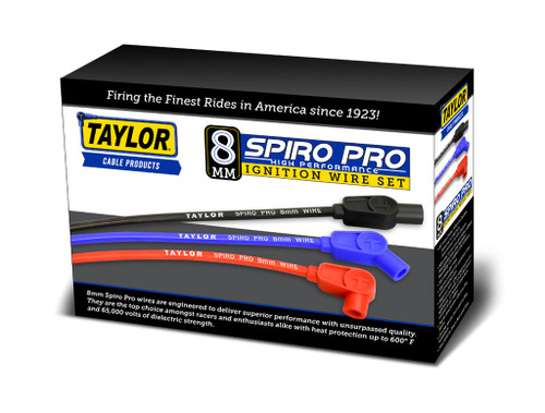 Taylor Cable 74276 - 8mm Spiro Pro Custom 8 Cyl Red Wire Set