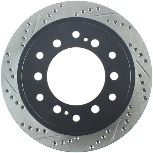 StopTech 127.44128R - Power Slot 03-09 Toyota 4 Runner / 03-09 Lexus GX470 Drilled & Slotted Right Rear Rotor