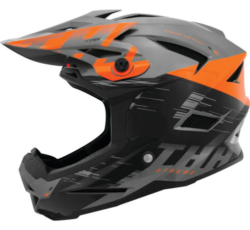 THH Helmets 647919 - T-42 BMX Xtreme  Gray/Orange Youth - Medium