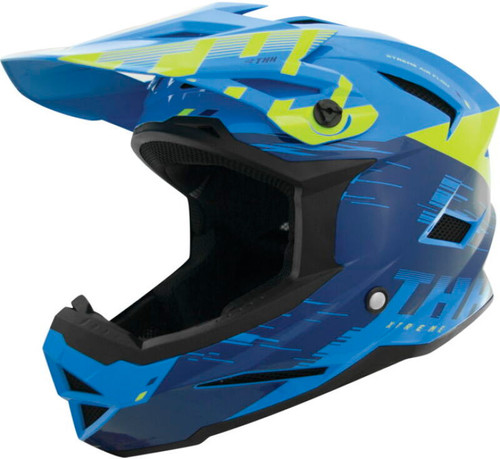 THH Helmets 647936 - T-42 BMX Xtreme  Blue/Yellow Youth - Small