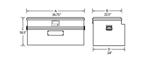 Tradesman 79436WB - Aluminum Flush Mount Truck Tool Box Full/Wide (36in.) - Black