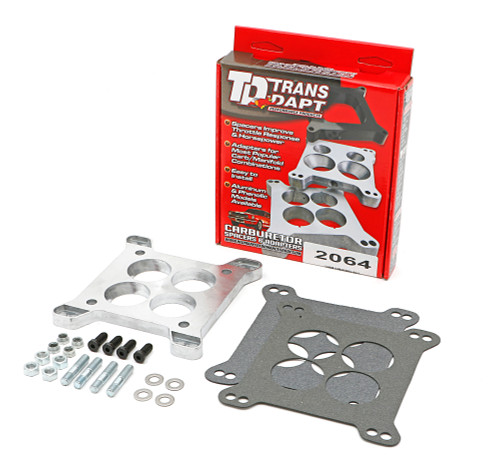 Trans-Dapt Performance 2064 - 1/2 IN. TALL, LARGE 4BBL TO SMALL 4BBL MANIFOLD CARBURETOR ADAPTER -CAST ALUMINUM