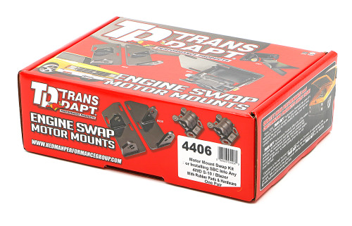 Trans-Dapt Performance 4406 - CHEVY 283-350 OR LT1 INTO S10, S15 (4WD) - MOTOR MOUNT KIT
