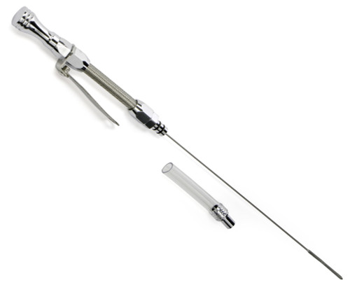 Trans-Dapt Performance 8141 - ALUMINUM OIL PAN DIPSTICK; BRAIDED TUBE- 1955-79 SB CHEVY 283-350