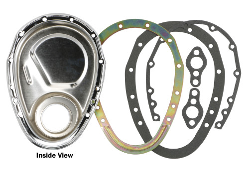 Trans-Dapt Performance 8909 - 2-PIECE CHROME TIMING CHAIN COVER SET- SB CHEVY V8 (NOT FOR LT1)