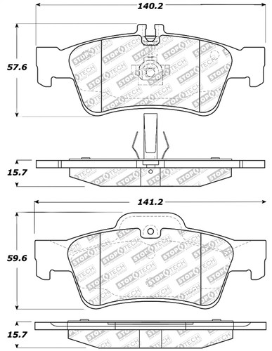 StopTech 305.09860 - Street Select Brake Pads w/Hardware - Rear