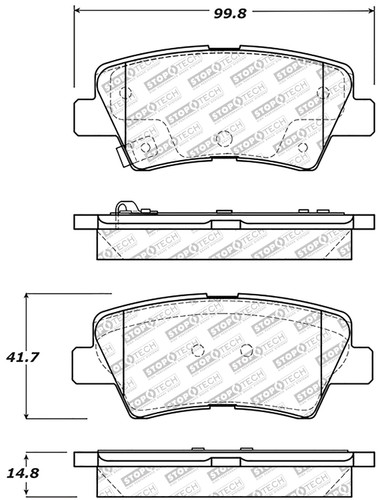 StopTech 305.15940 - Street Select Brake Pads w/Hardware - Rear