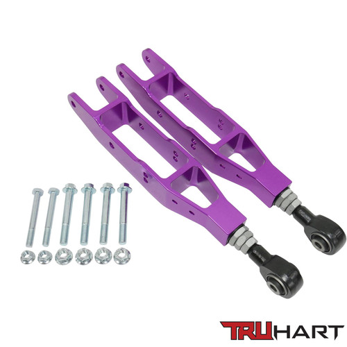 TruHart TH-S108-PU - Rear Lower Control Arms Adjustable Anodized Purple For 12-21 Subaru BRZ 08-16 Subaru Impreza 10+ Subaru Legacy 08+ Subaru STI/ WRX 12-17 Scion FR-S