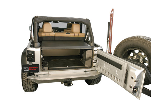 Tuffy Security 326-01 - Deluxe Cargo Enclosure - 11-18 Wrangler JK Rear Seats Must Be Removed on 2-Door Models Black  Security Products