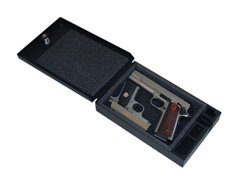 Tuffy Security 303-01 - Portable Safe For Full-Size Pistols Universal Black Includes Security Cable  Security Products