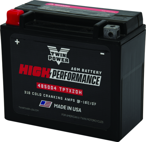 TwinPower 485004 - Twin Power YTX-20H High Performance Battery Replaces H-D 65991-82B Made in USA 310 CCA