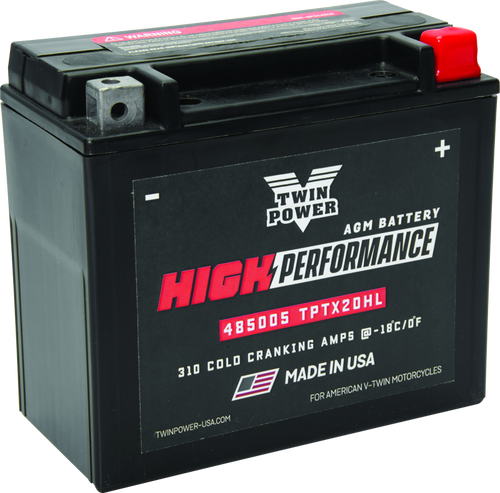 TwinPower 485005 - Twin Power YTX-20HL High Performance Battery Replaces H-D 65989-97A Made in USA 310 CCA