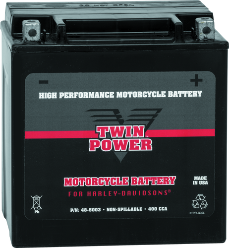 TwinPower 485003 - Twin Power YIX-30L High Performance Battery Replaces H-D 66010-97A Made in USA 400 CCA
