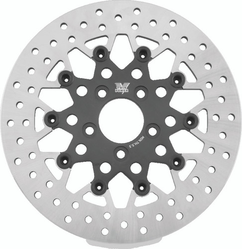 TwinPower 666826 - Twin Power 08-Up FLH FLT Rear 11.8in Floating Rotor Mesh Black