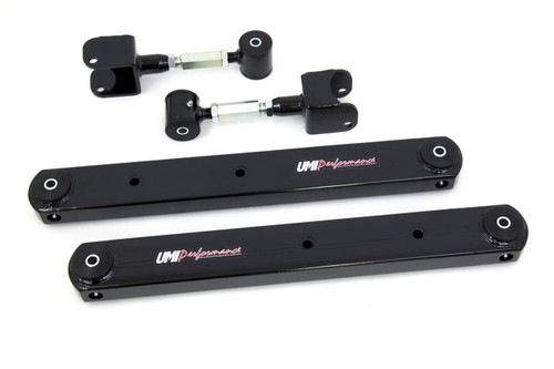 UMI Performance 402125-B - 68-72 GM A-Body Rear Control Arm Kit Fully Boxed Lowers Adjustable Uppers