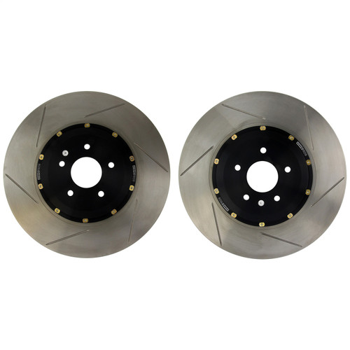 StopTech 81.658.9931 - 09-11 Nissan GT-R AeroRotor 2pc Slotted and Zinc Plated Front Rotor (Pair)