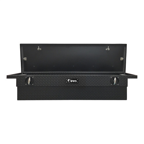 UWS SL-72-LP-MB-R - Matte Black Aluminum 72" Secure Lock Crossover Truck Tool Box, Low Profile, Rail