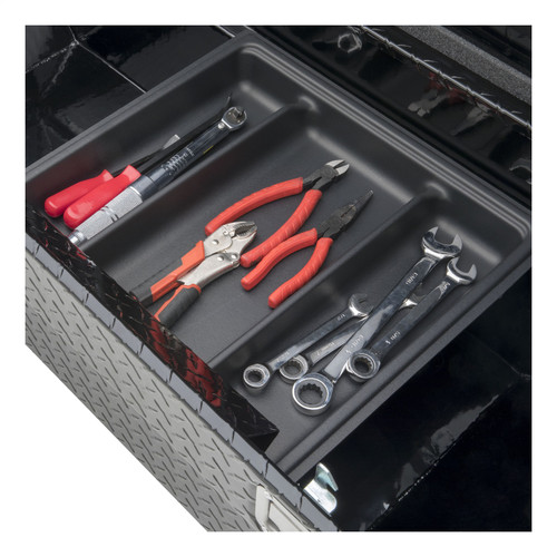 UWS TBSD-72-A-BLK - Gloss Black Aluminum 72" Deep Angled Crossover Truck Tool Box