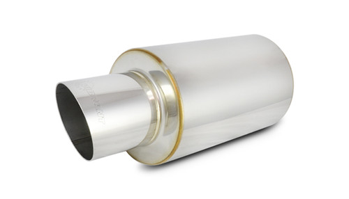Vibrant 1061 - TPV Turbo Round Muffler (17in Long) with 4in Round Tip Angle Cut - 3in inlet I.D