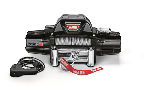 Warn 88980 - Vehicle Mounted; Vehicle Recovery Winch; 12 Volt Electric; 8000 Pound Line Pull Capacity; 100 Foot Wire Rope; Roller Fairlead; Wired Remote; Convertible Control Pack; Planetary Gear Drive; Requires Winch Carrier or Winch Mount