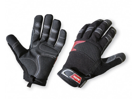 Warn 88895 - Synthetic Leather with Kevlar Reinforcement; Shock Absorbing Palm; Black; Size XL
