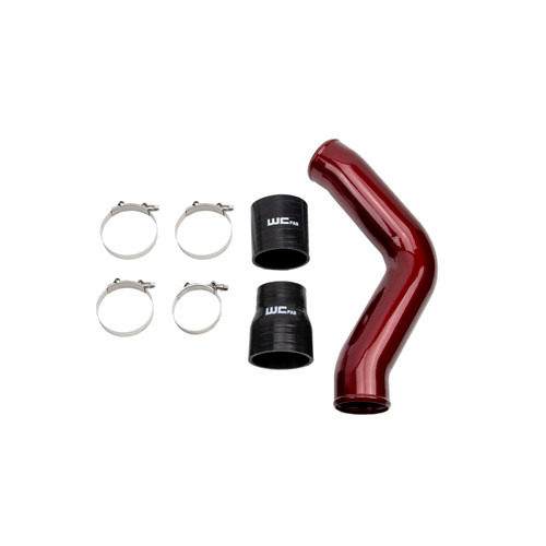 Wehrli WCF100434-RED - 13-18 Cummins 6.7L Driver Side 3.5 in. Intercooler Pipe - WCFab Red