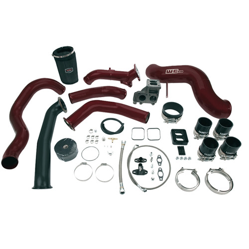 Wehrli WCF100489-RED - 01-04.5 Chevrolet 6.6L LB7 Duramax S400 Turbo Install Kit (No Turbo) - WCFab Red
