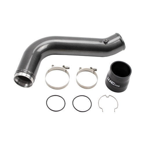Wehrli WCF100530-CAT - 17-19 Chevrolet 6.6L L5P Duramax Passenger Side 3.5in Intercooler Pipe - Cat Yellow
